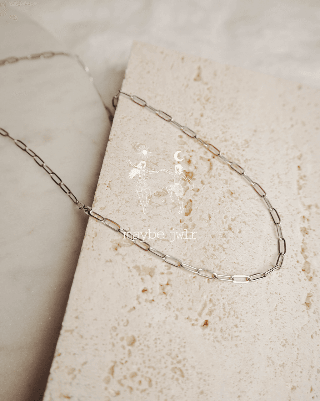 Naszyjnik Łańcuch srebrny spinacz