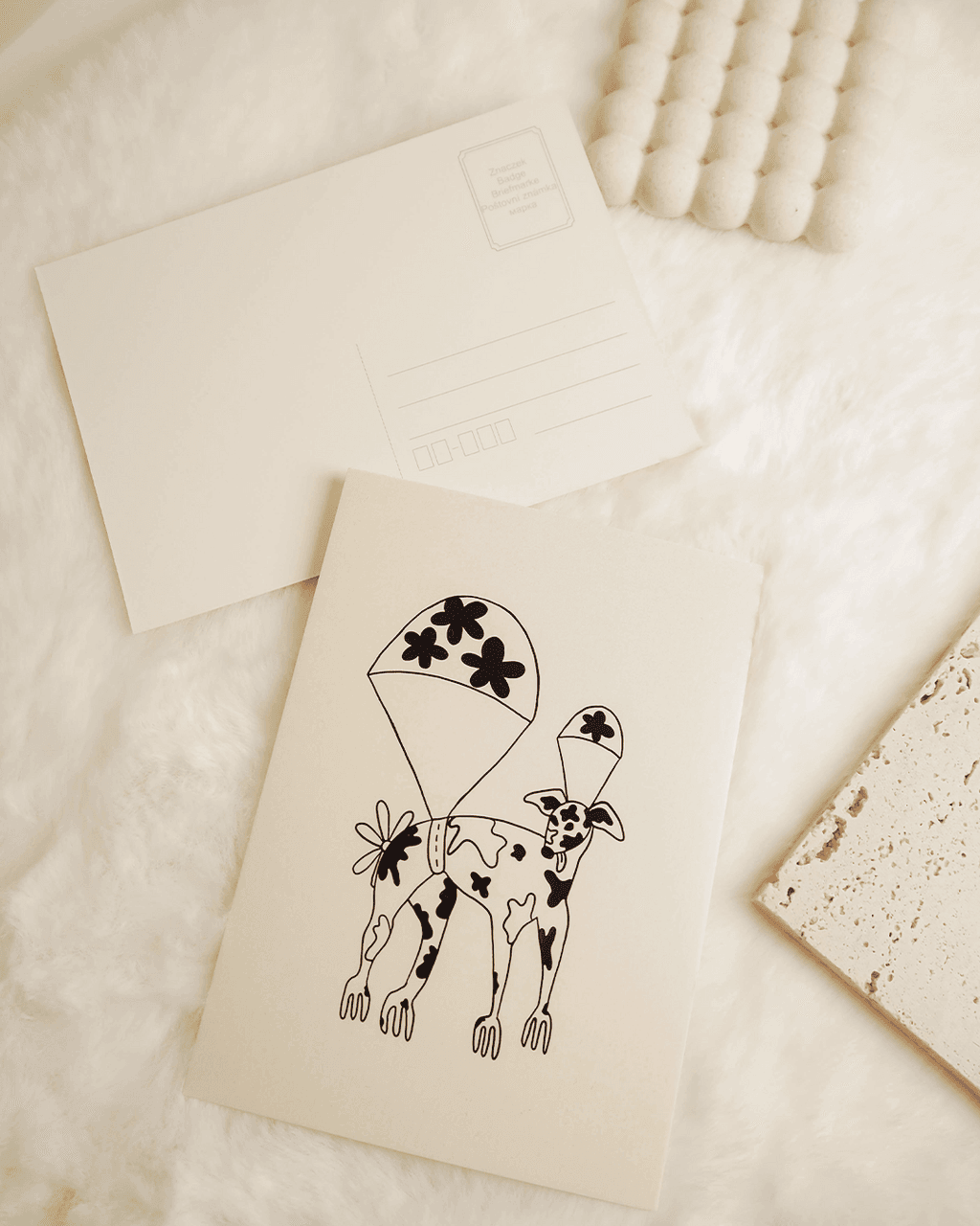 Pocztówka Ilustracja Latający Pies