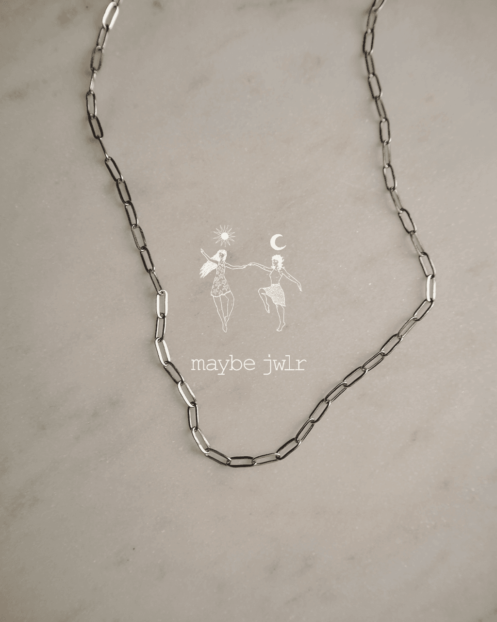 Naszyjnik Łańcuch srebrny spinacz