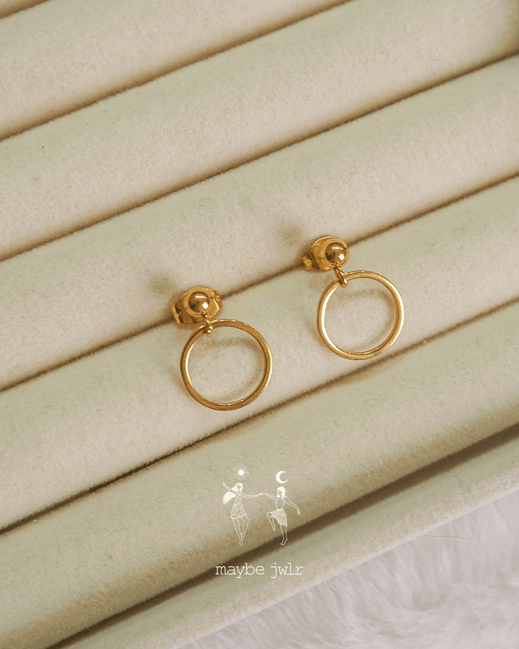 Kolczyki pozłacane sztyft kółeczko