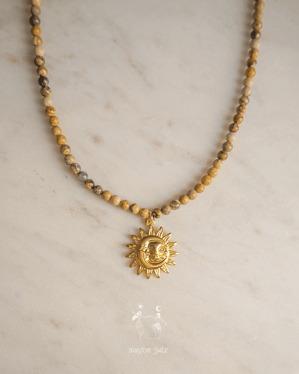 Naszyjnik w kolorach ziemi ze słoneczkiem
