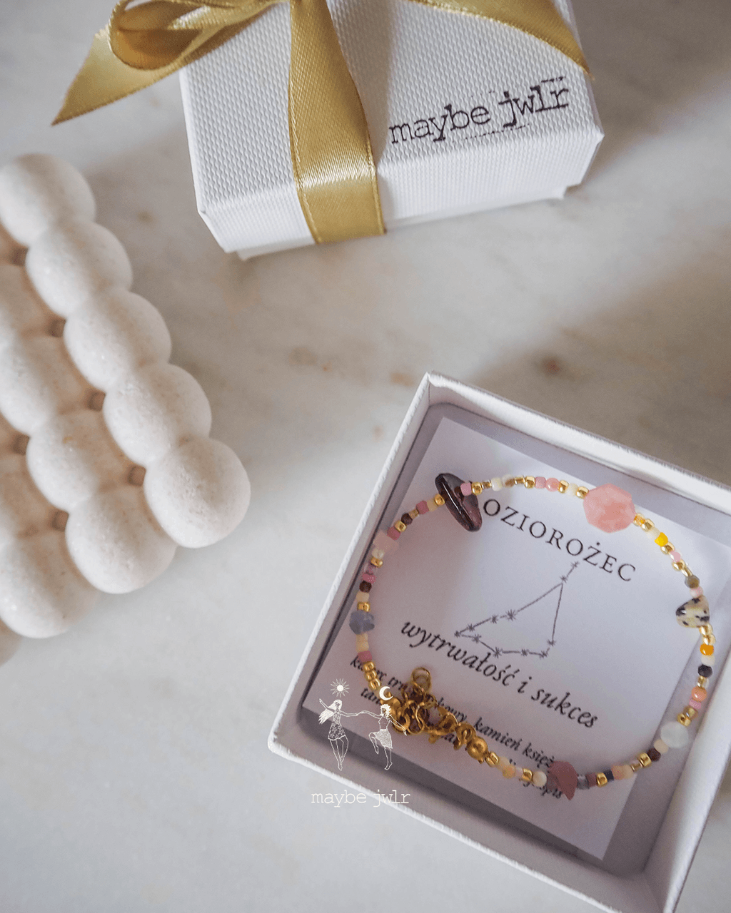 Bransoletka Zodiakalna z Naturalnych Kamieni Koziorożec