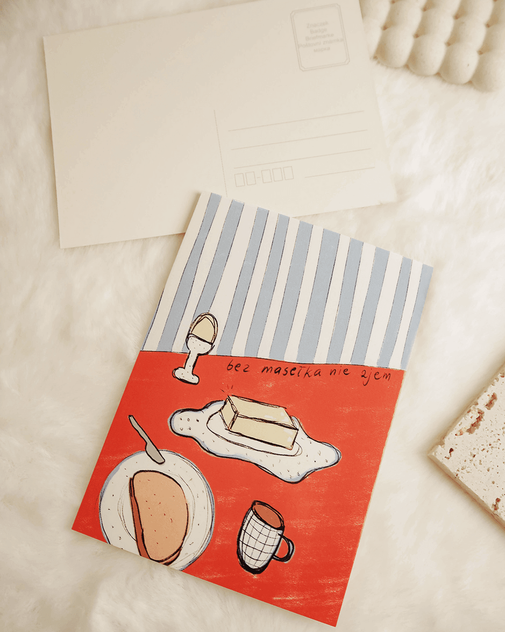 Pocztówka Ilustracja Masełko