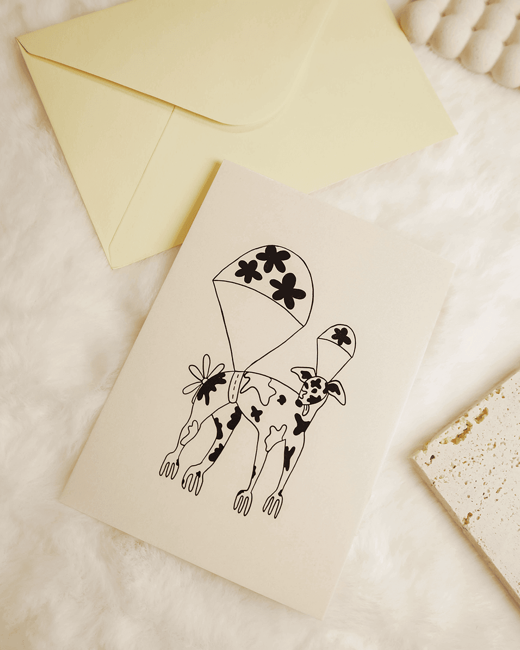 Pocztówka Ilustracja Latający Pies