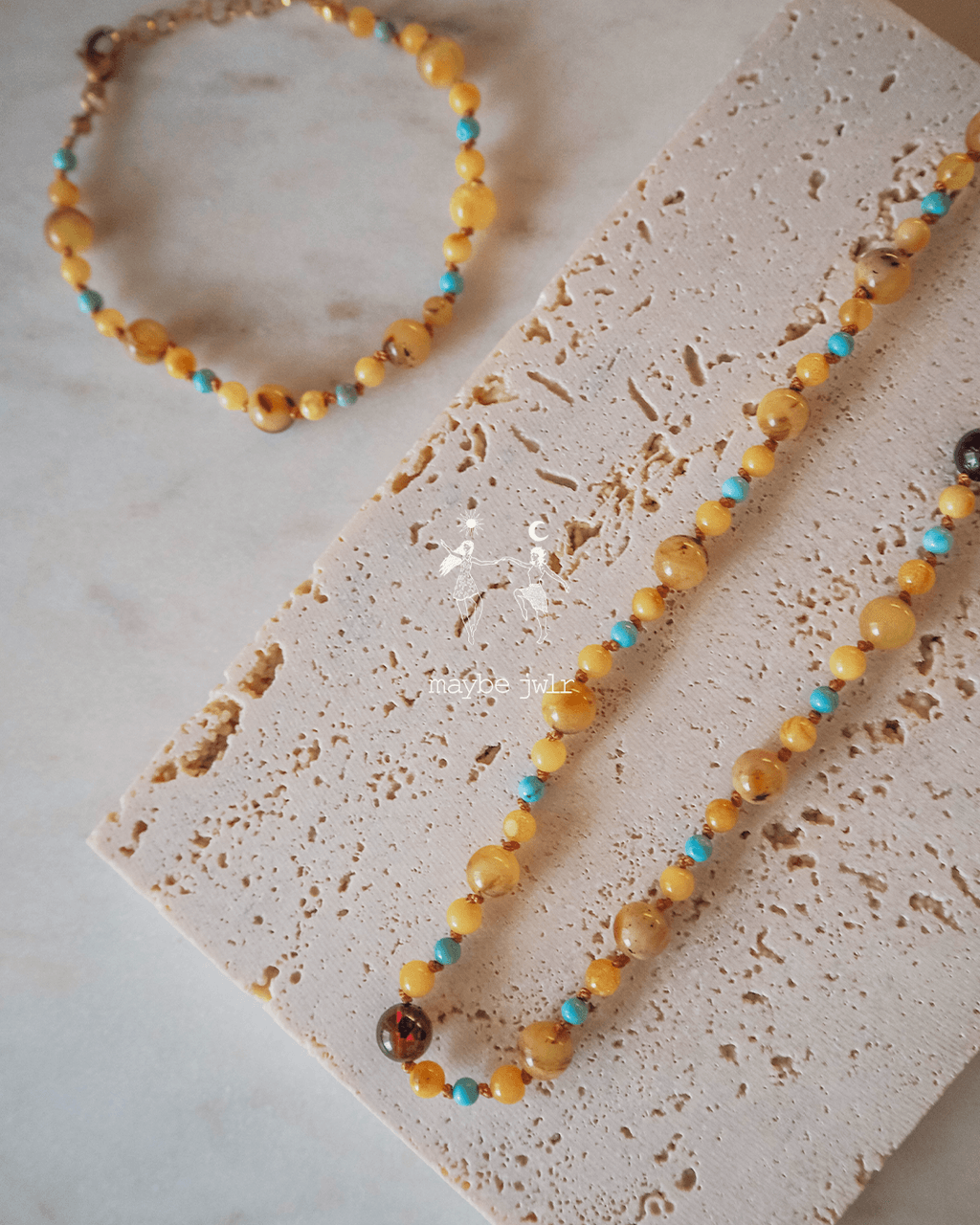 naszyjnik i bransoletka z kamieni naturalnych 