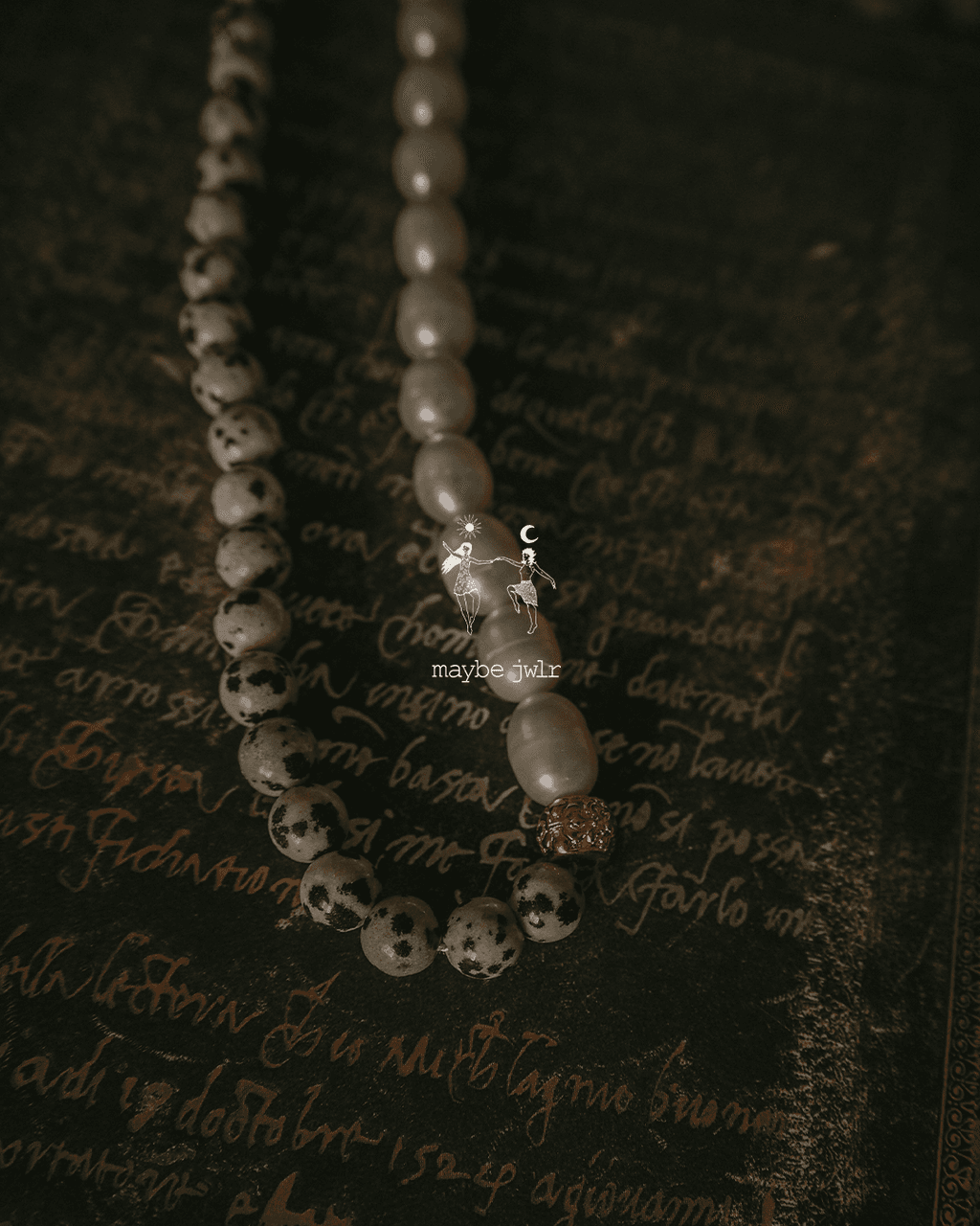 Naszyjnik z jaspisu i pereł