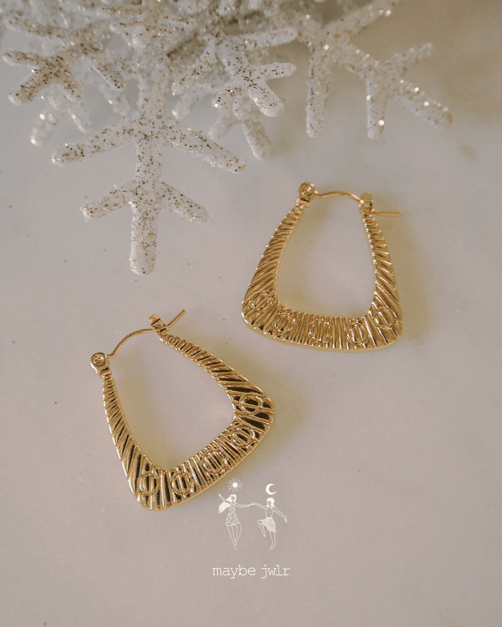 Kolczyki pozłacane Statement Hoops