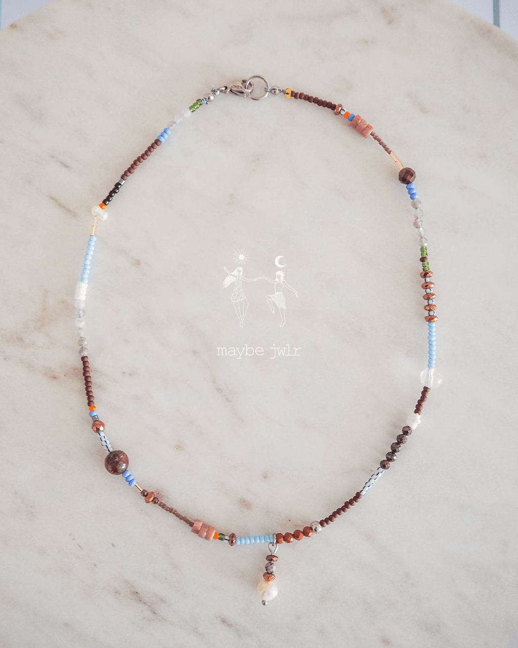 Kolorowy naszyjnik z kamieni naturalnych boho