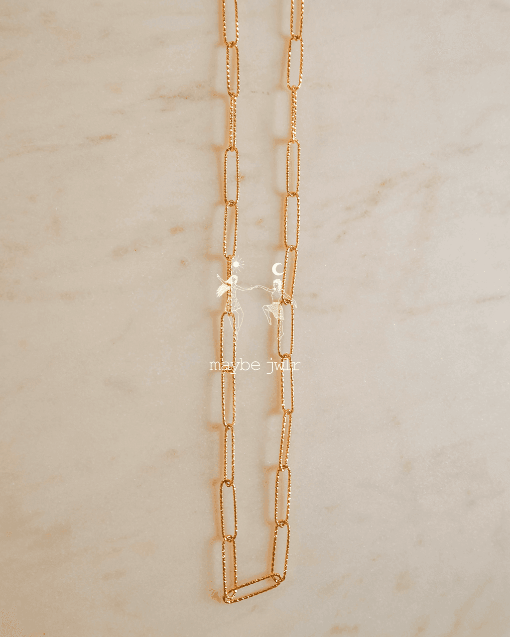 Łańcuch na szyję typu spinacz karbowany