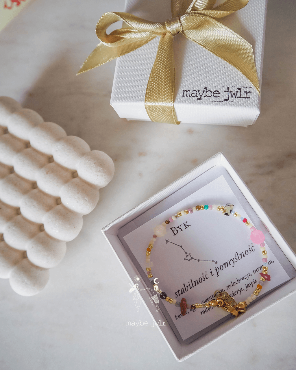 Bransoletka Zodiakalna z Naturalnych Kamieni Byk