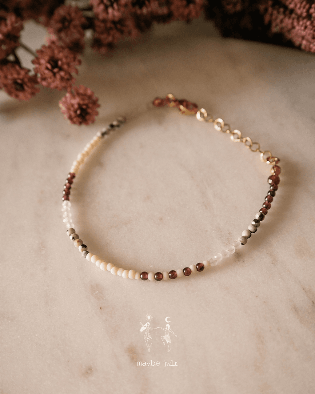 Bransoletka Ann z kamieni i koralików