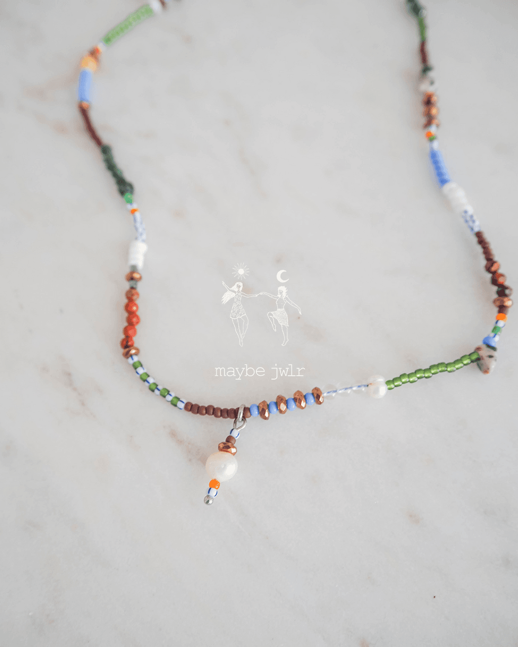 Kolorowy naszyjnik z kamieni naturalnych boho