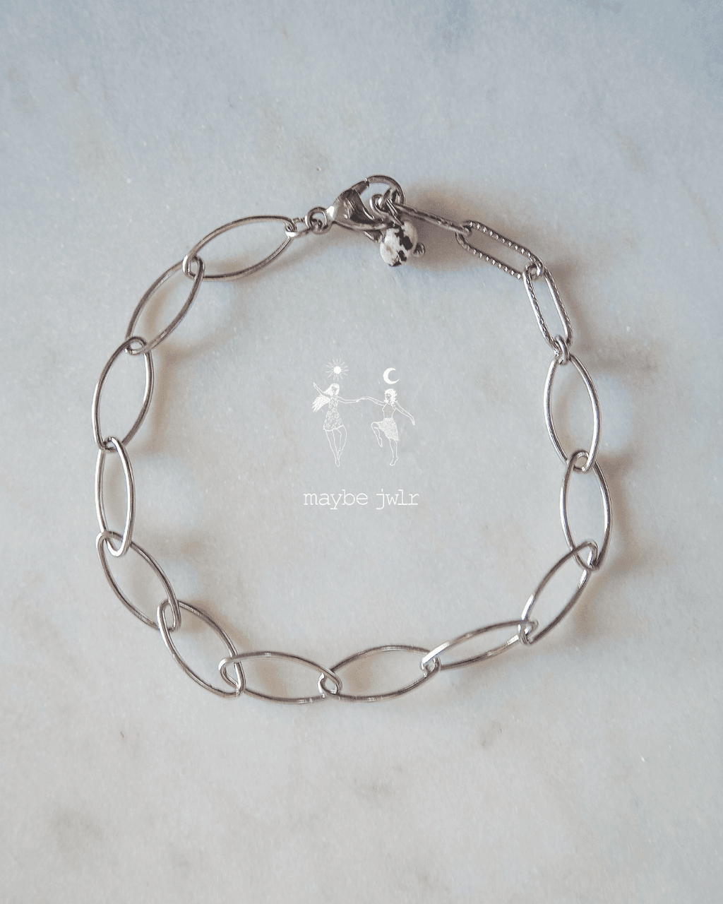 Bransoletka srebrny łańcuch duże oczka