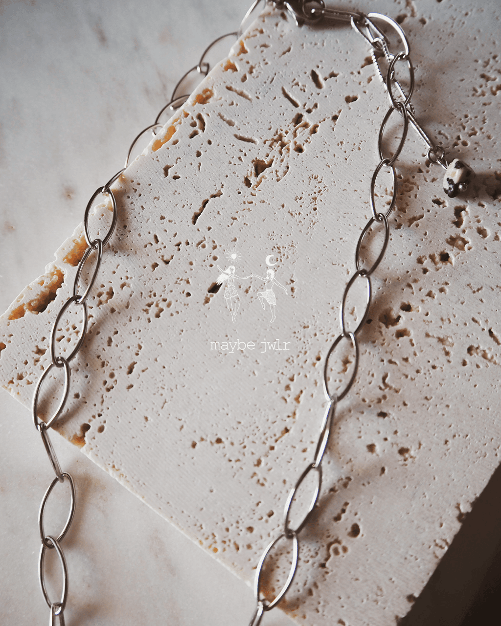 Naszyjnik srebrny łańcuch duże oczka