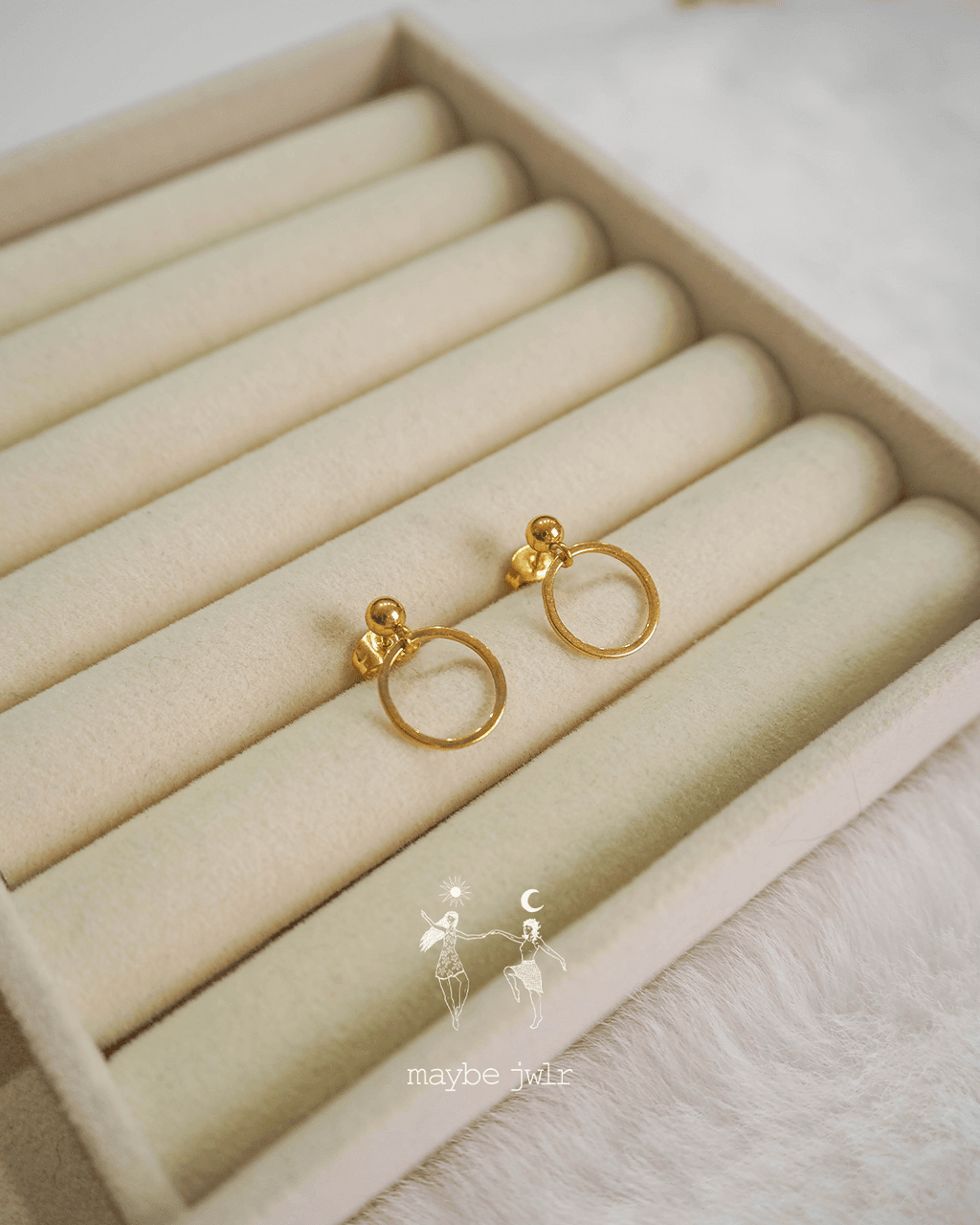 Kolczyki pozłacane sztyft kółeczko