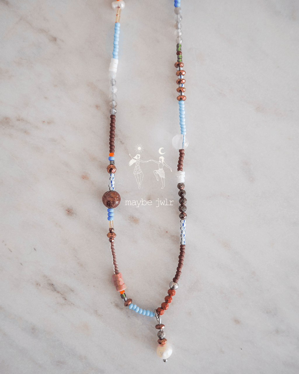 Kolorowy naszyjnik z kamieni naturalnych boho