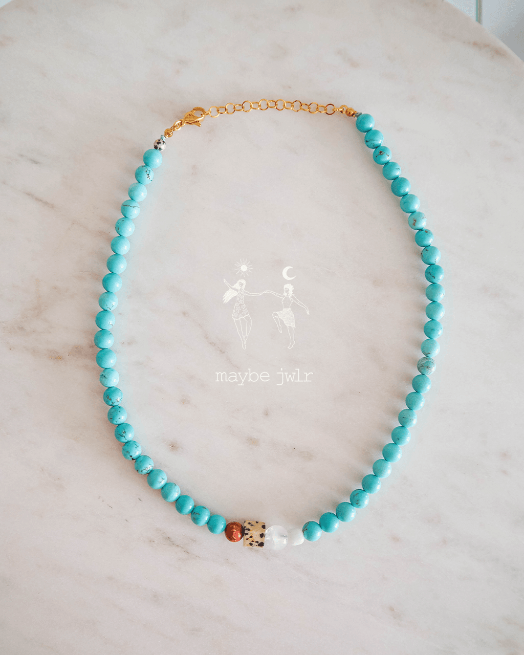 Choker z turkusowych kamieni