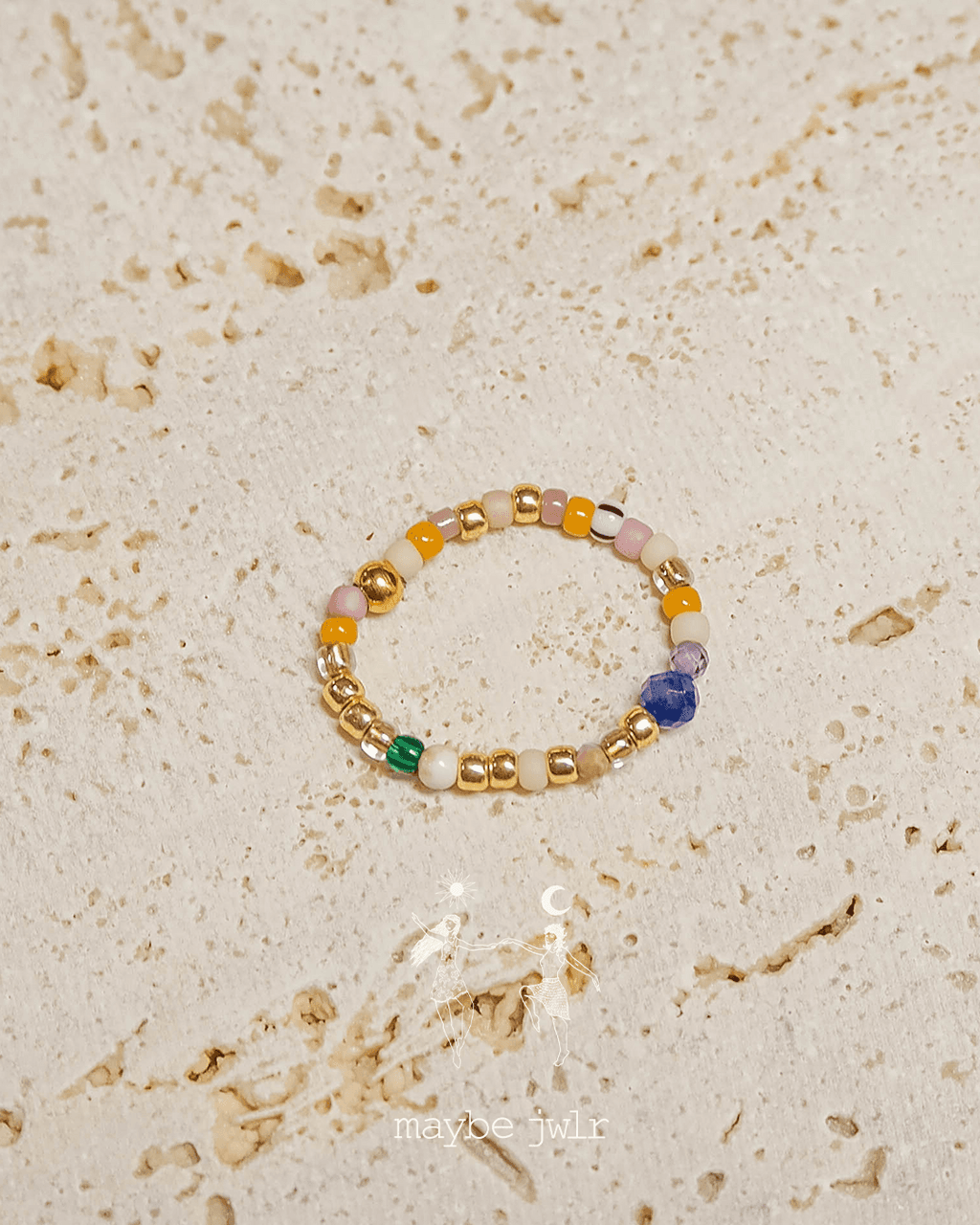 Pierścionek elastyczny Mix&Match lapis lazuli 55 mm 