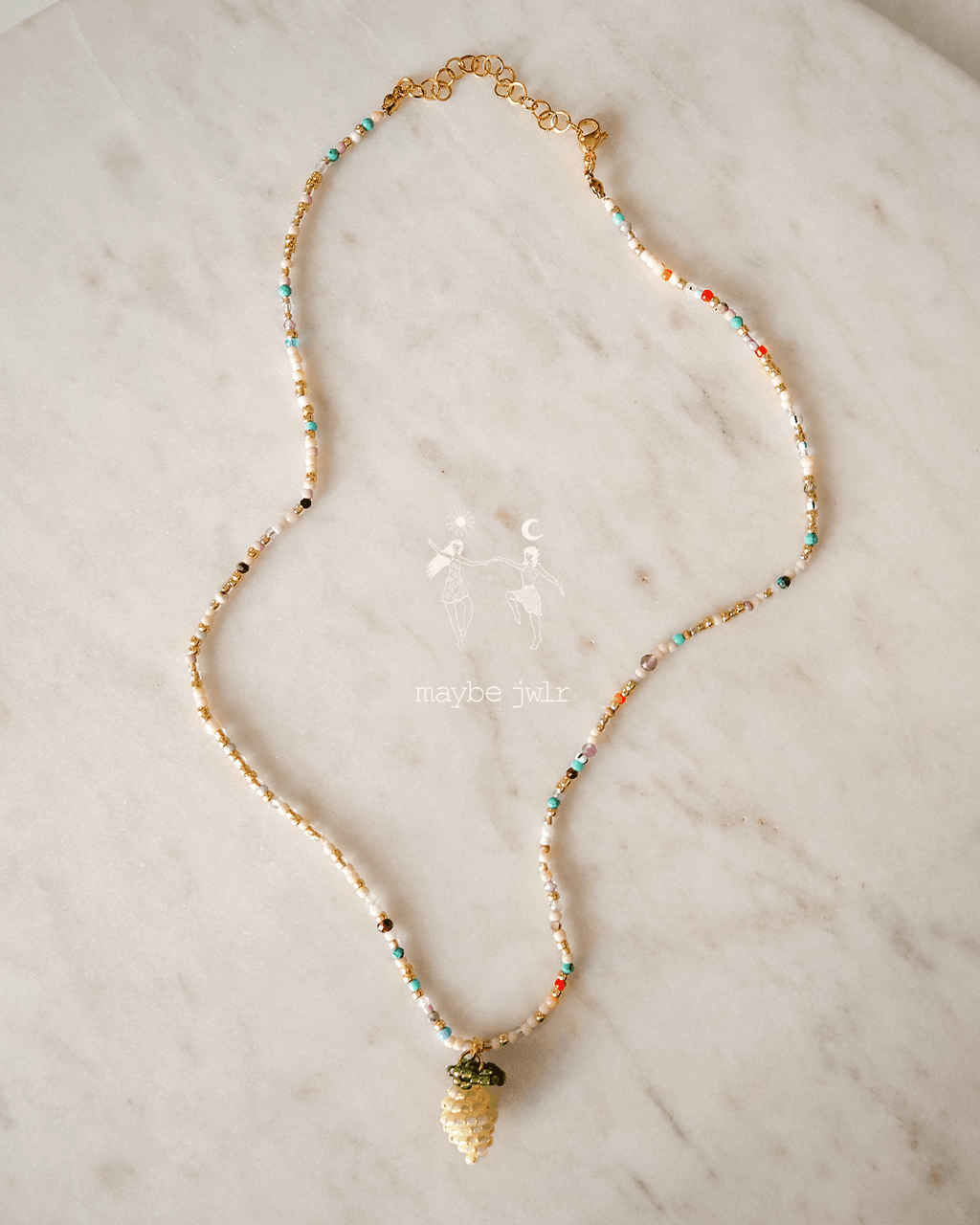 Mix&Match elegancki łańcuszek z koralików z cytrynką