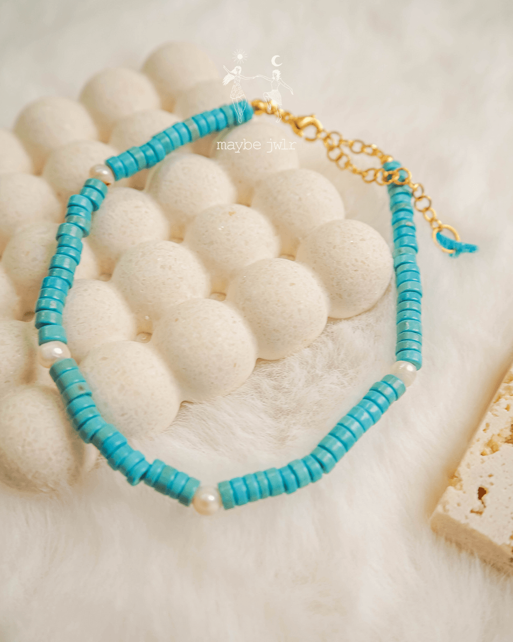 Bransoletka na nogę na kostkę z kamieni