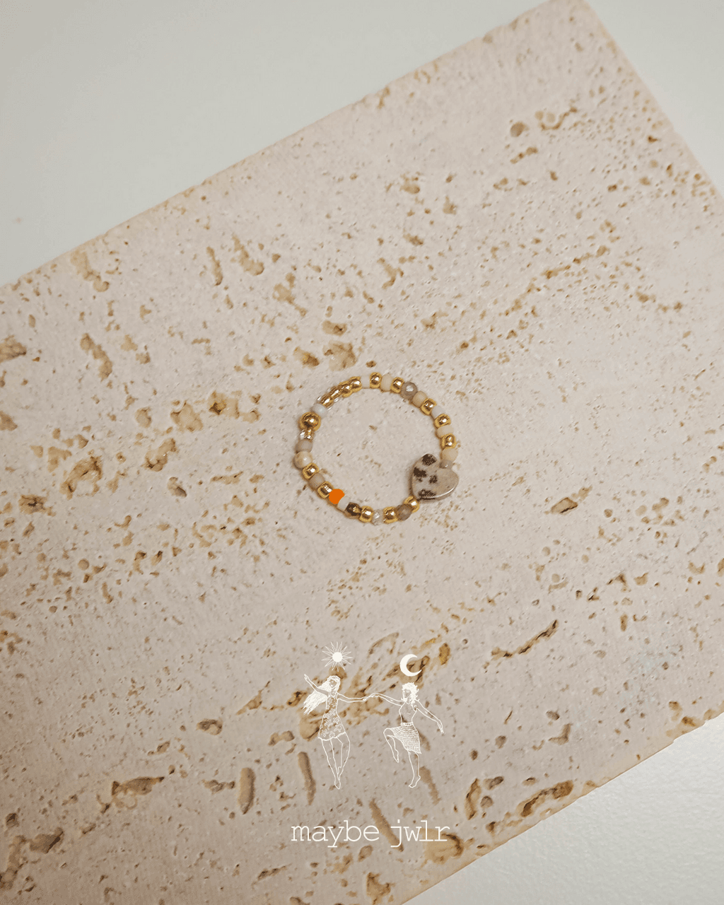 Pierścionek elastyczny Mix&Match jaspis dalmatyński 60mm 