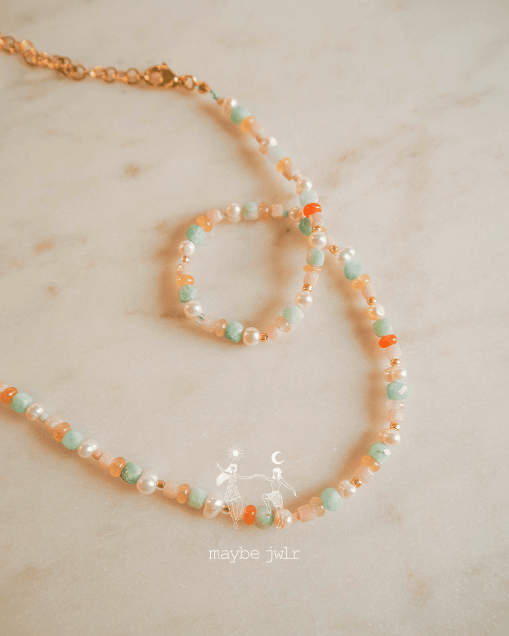 Naszyjnik pastelowy z kamieni naturalnych