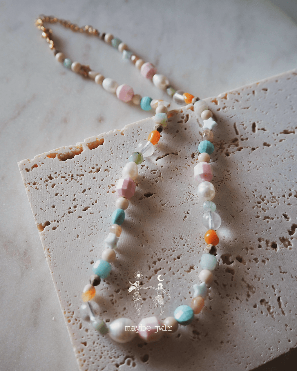 Choker Funky Amber z kamieni