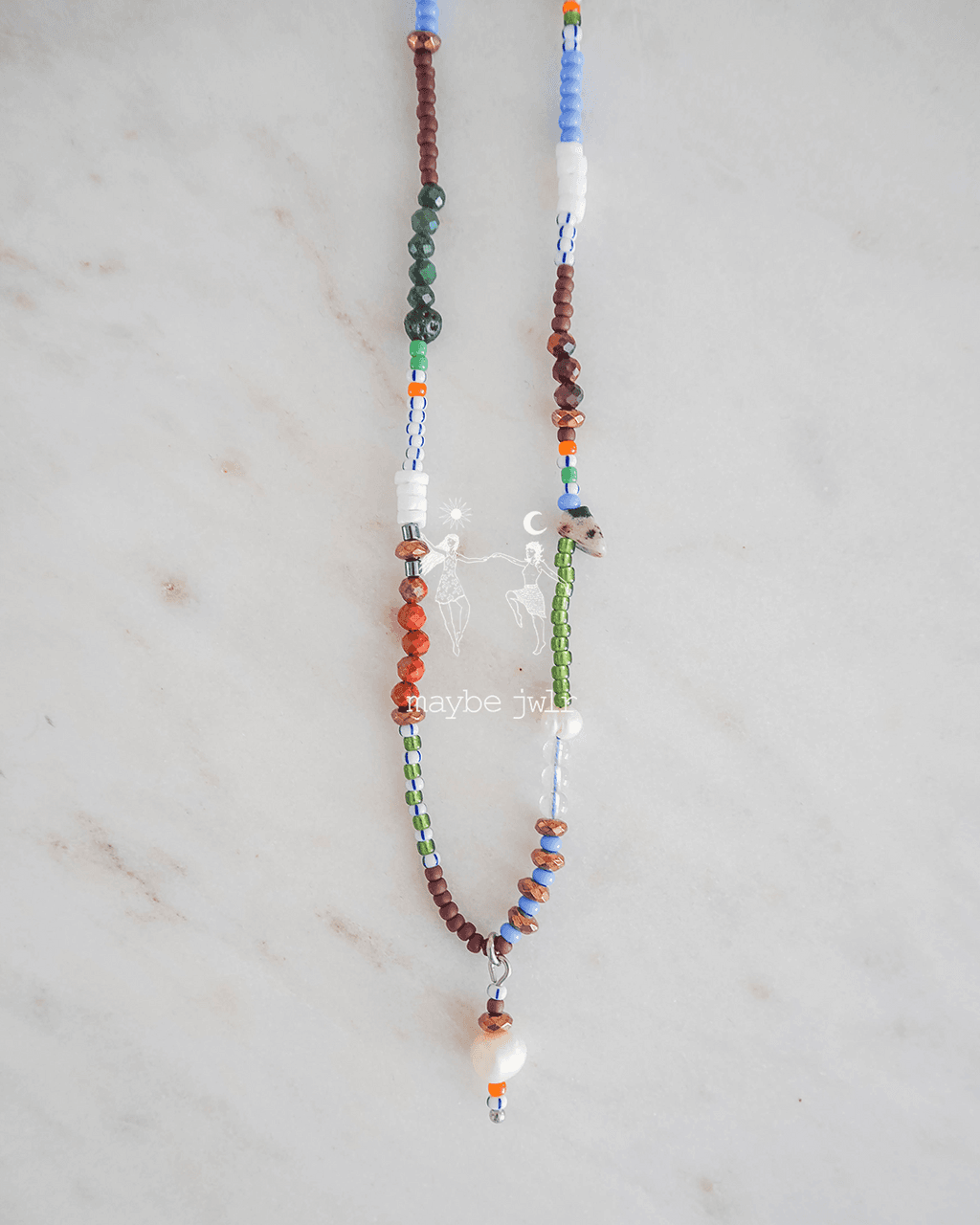 Kolorowy naszyjnik z kamieni naturalnych boho
