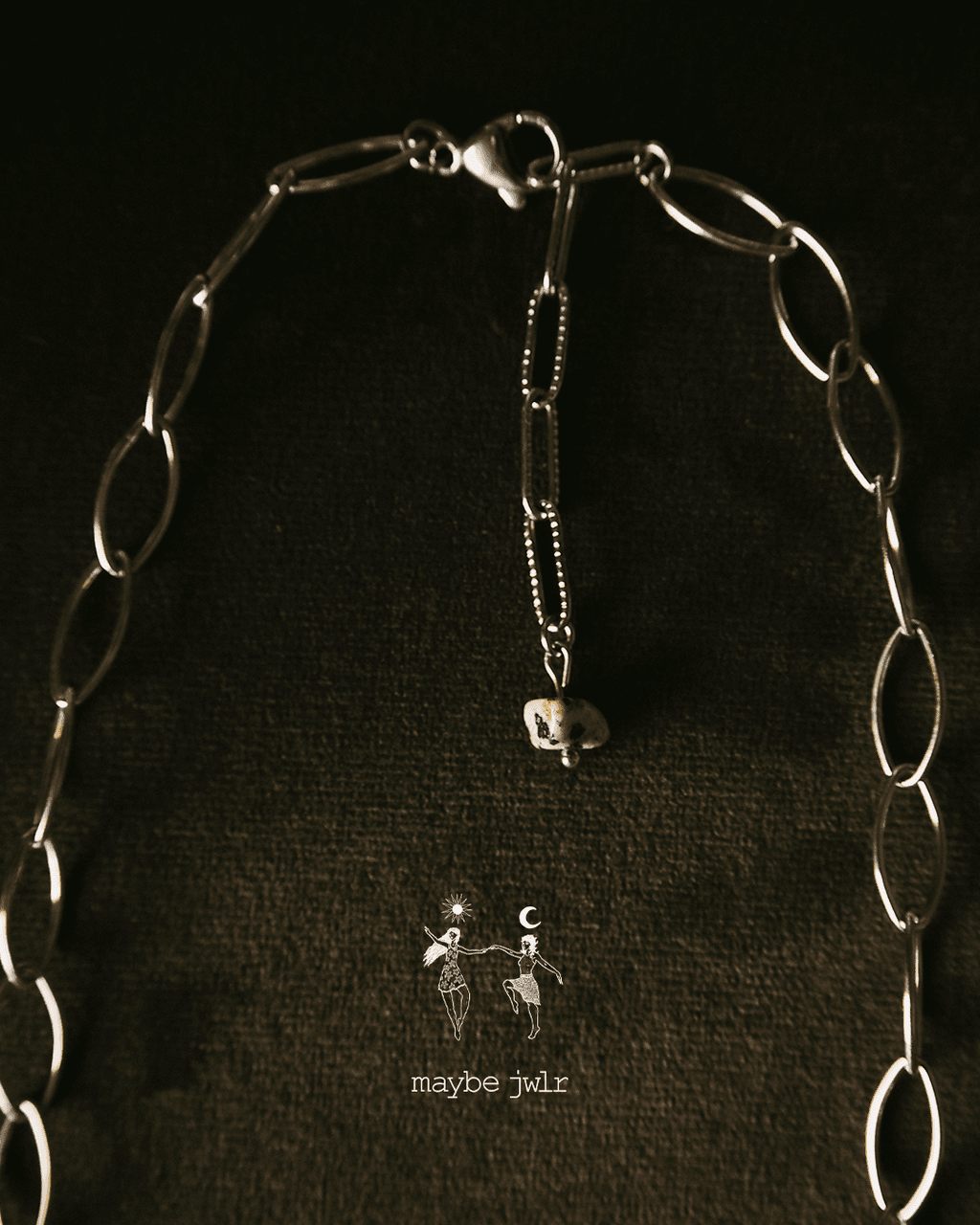 Naszyjnik srebrny łańcuch duże oczka