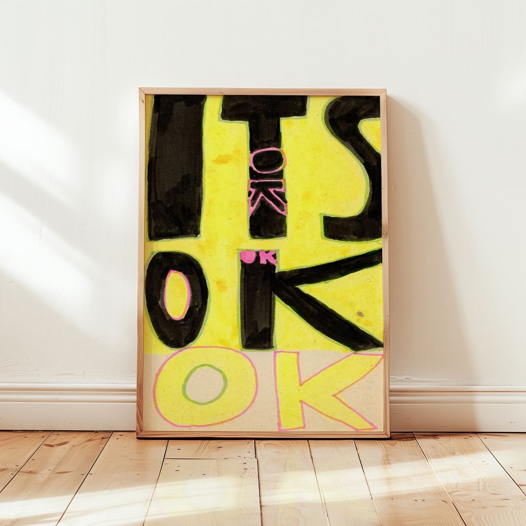 IT'S OK plakat typograficzny minimalistyczny MORZE  (2)