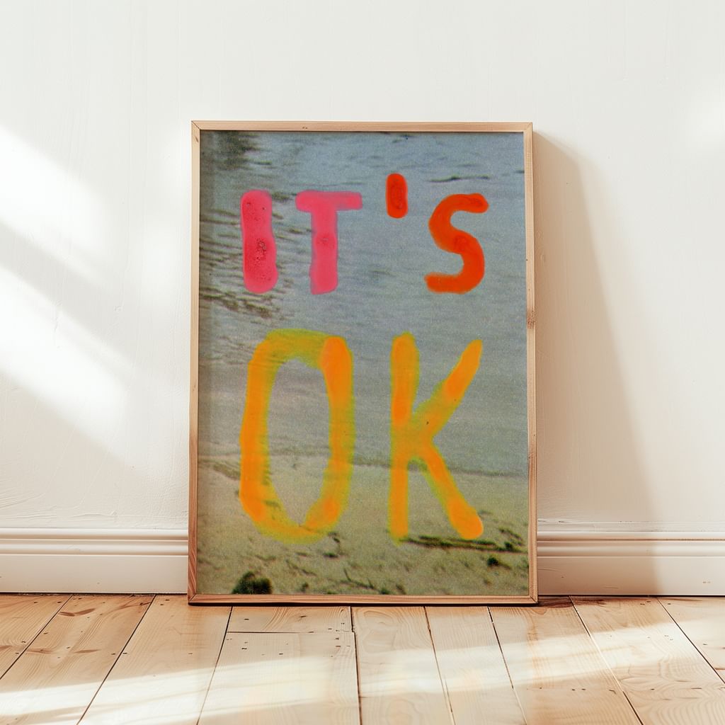 IT'S OK plakat typograficzny minimalistyczny MORZE 
