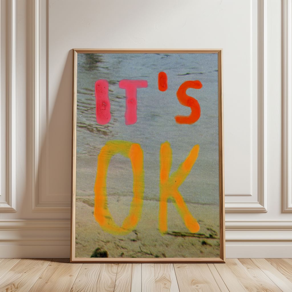 IT'S OK plakat typograficzny minimalistyczny MORZE 