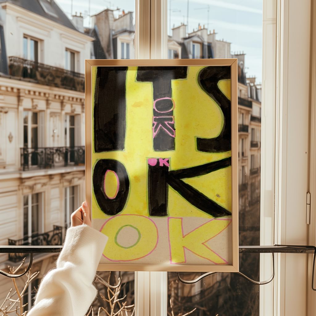 IT'S OK plakat typograficzny minimalistyczny MORZE  (2)