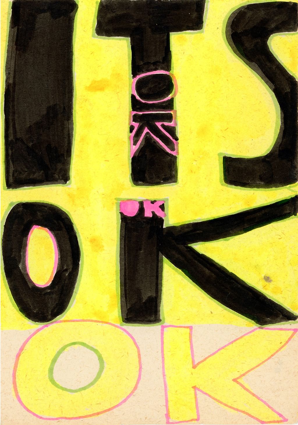 IT'S OK plakat typograficzny minimalistyczny MORZE  (2)
