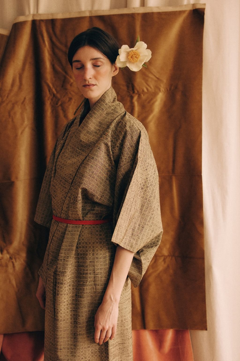 Jedwabne ręcznie szyte japońskie kimono haori 