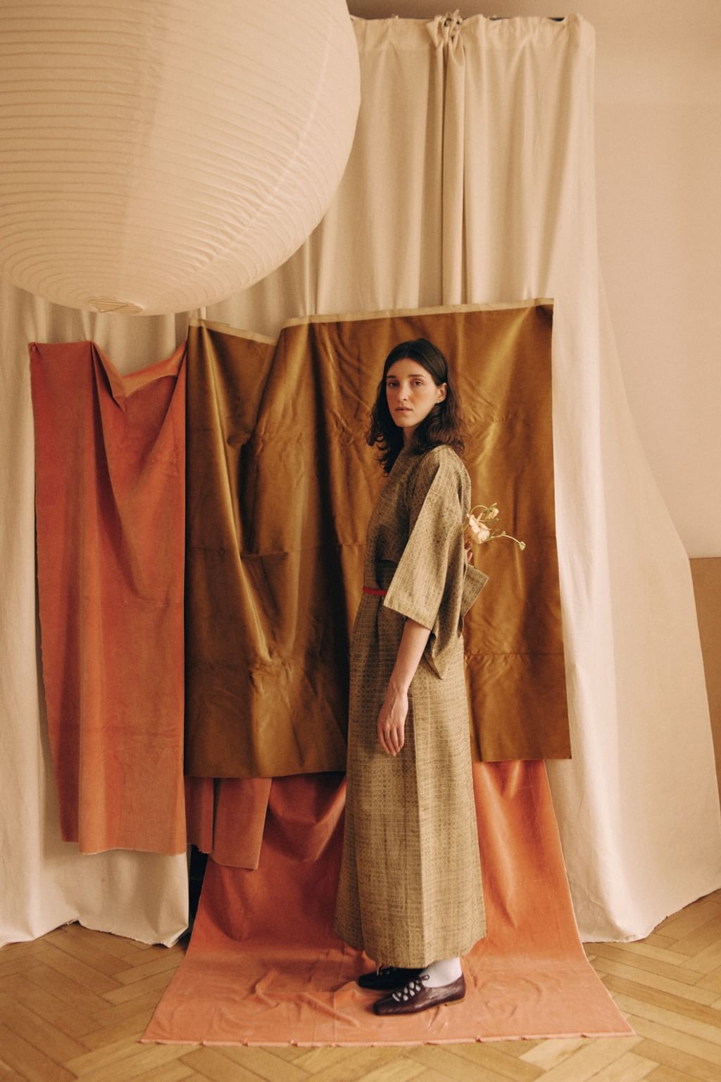 Jedwabne ręcznie szyte japońskie kimono haori 