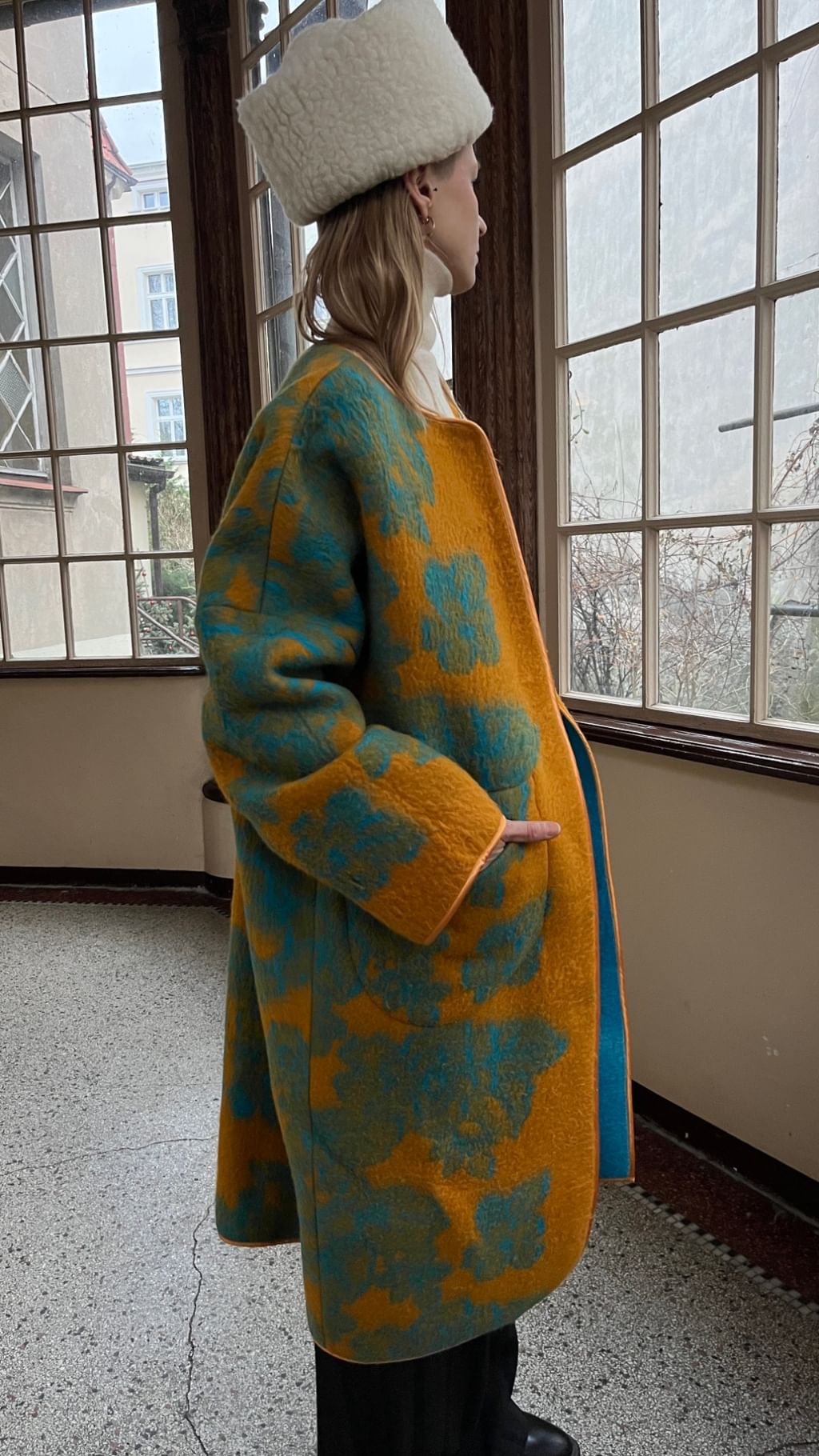 Płaszcz z koca vintage