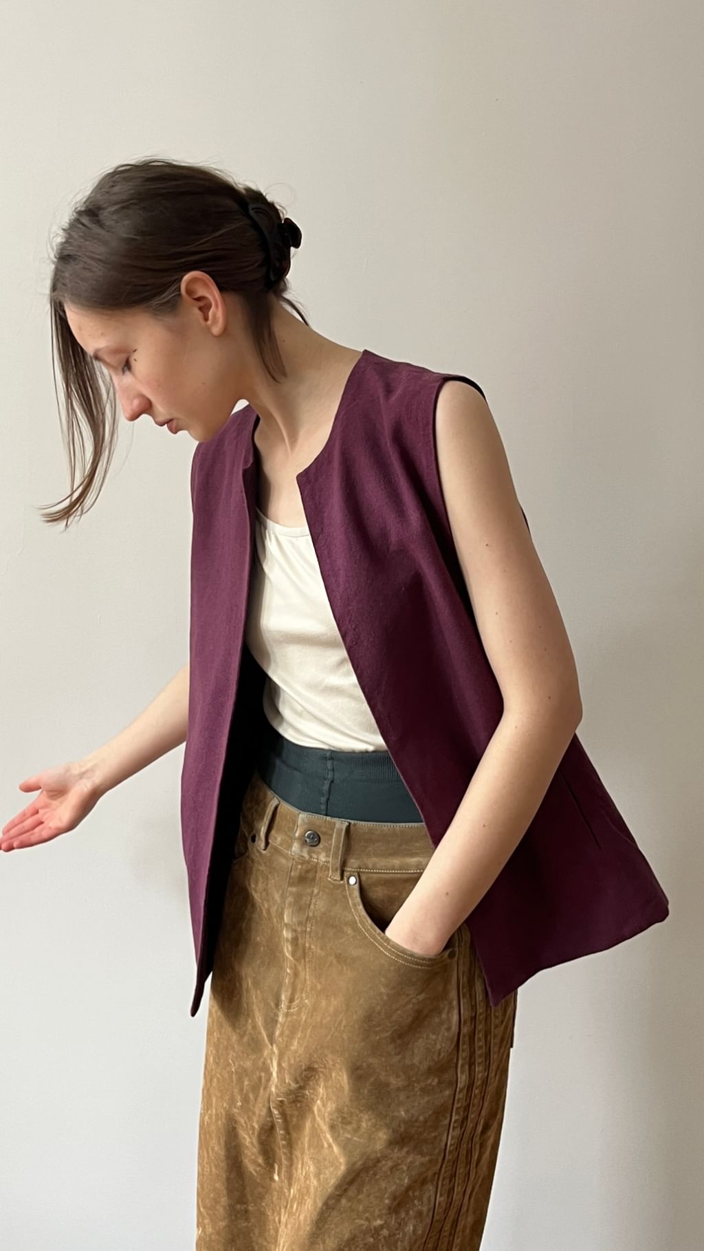 Kamizelka bawełniana fiolet