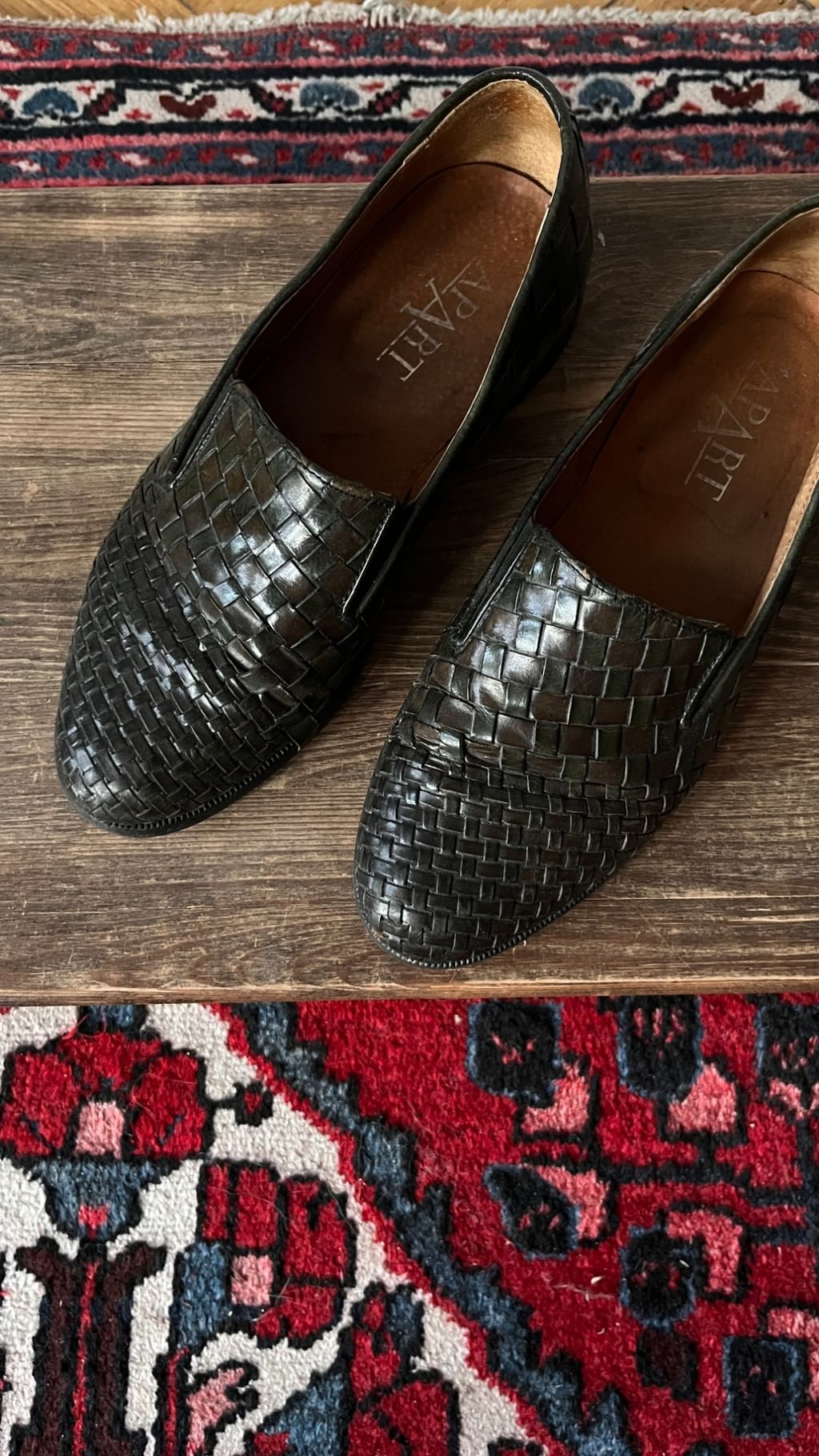 Plecione skórzane mokasyny