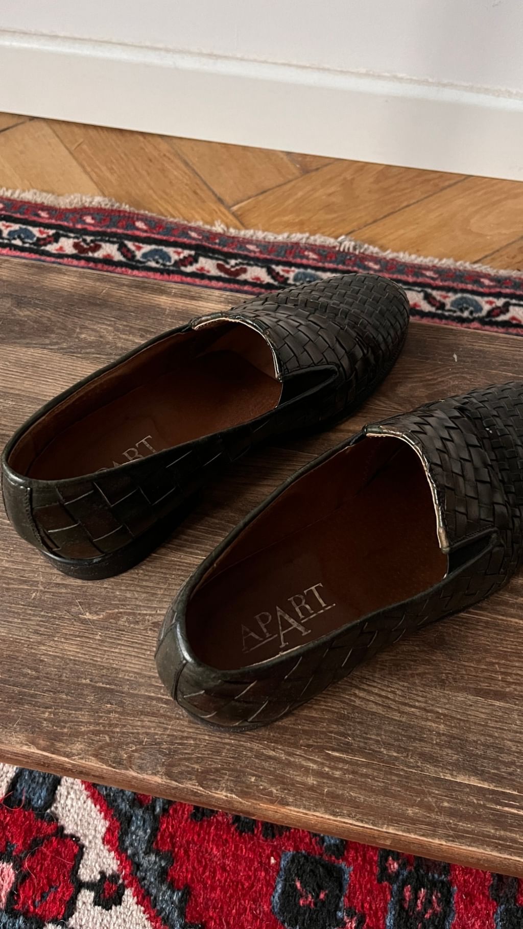 Plecione skórzane mokasyny