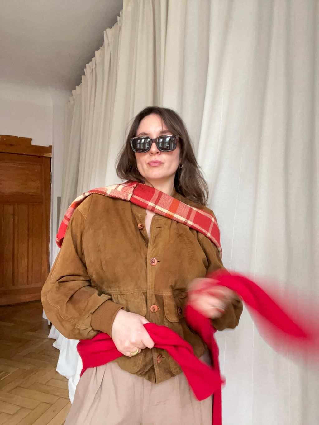 Torba w kratę z wełnianego koca UNISEX