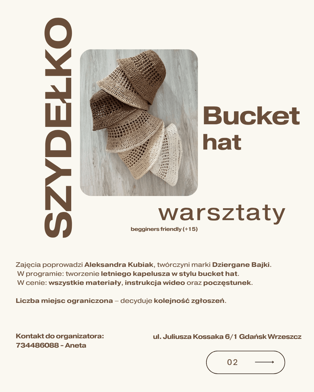 Warsztaty bucket hat na szydełku