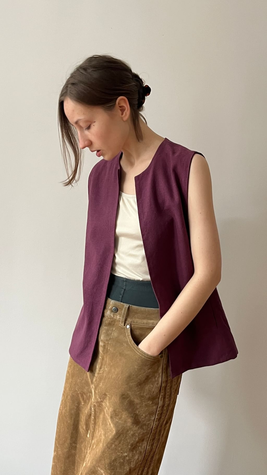 Kamizelka bawełniana fiolet