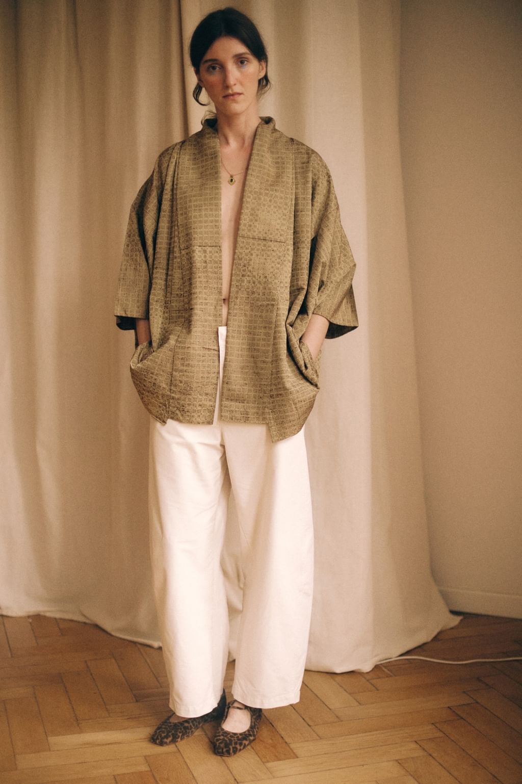 Jedwabne ręcznie szyte japońskie kimono haori 
