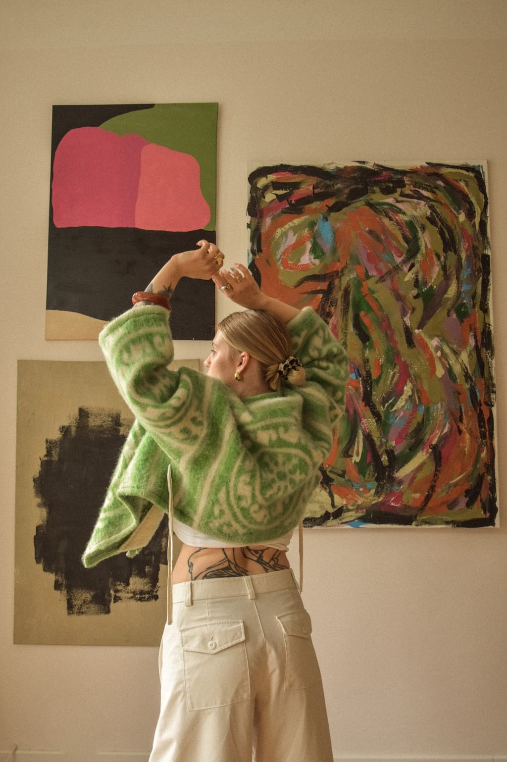 Upcycled - Kimono z wełnianego koca w ornamentowy wzór