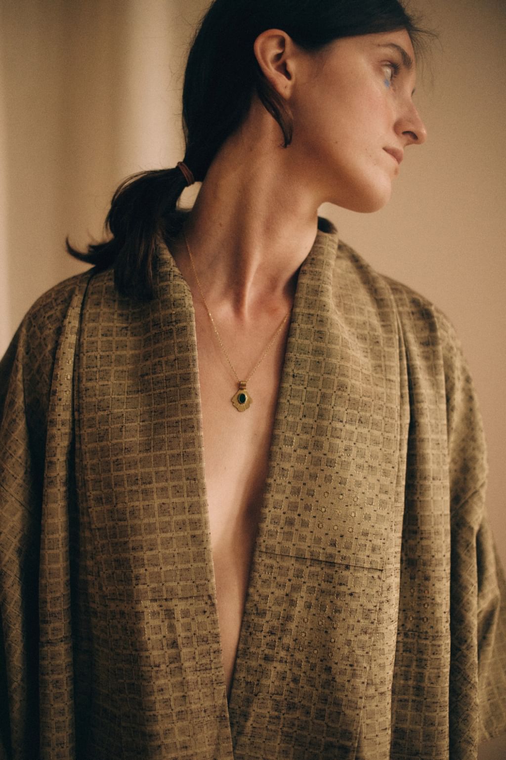 Jedwabne ręcznie szyte japońskie kimono haori 