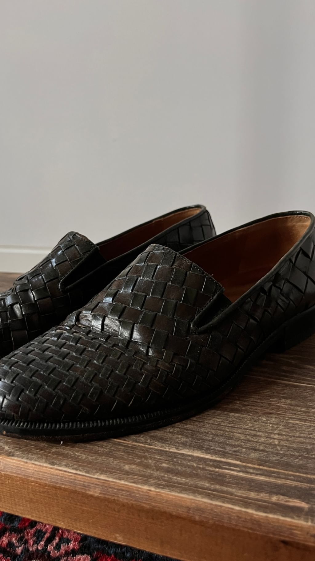 Plecione skórzane mokasyny