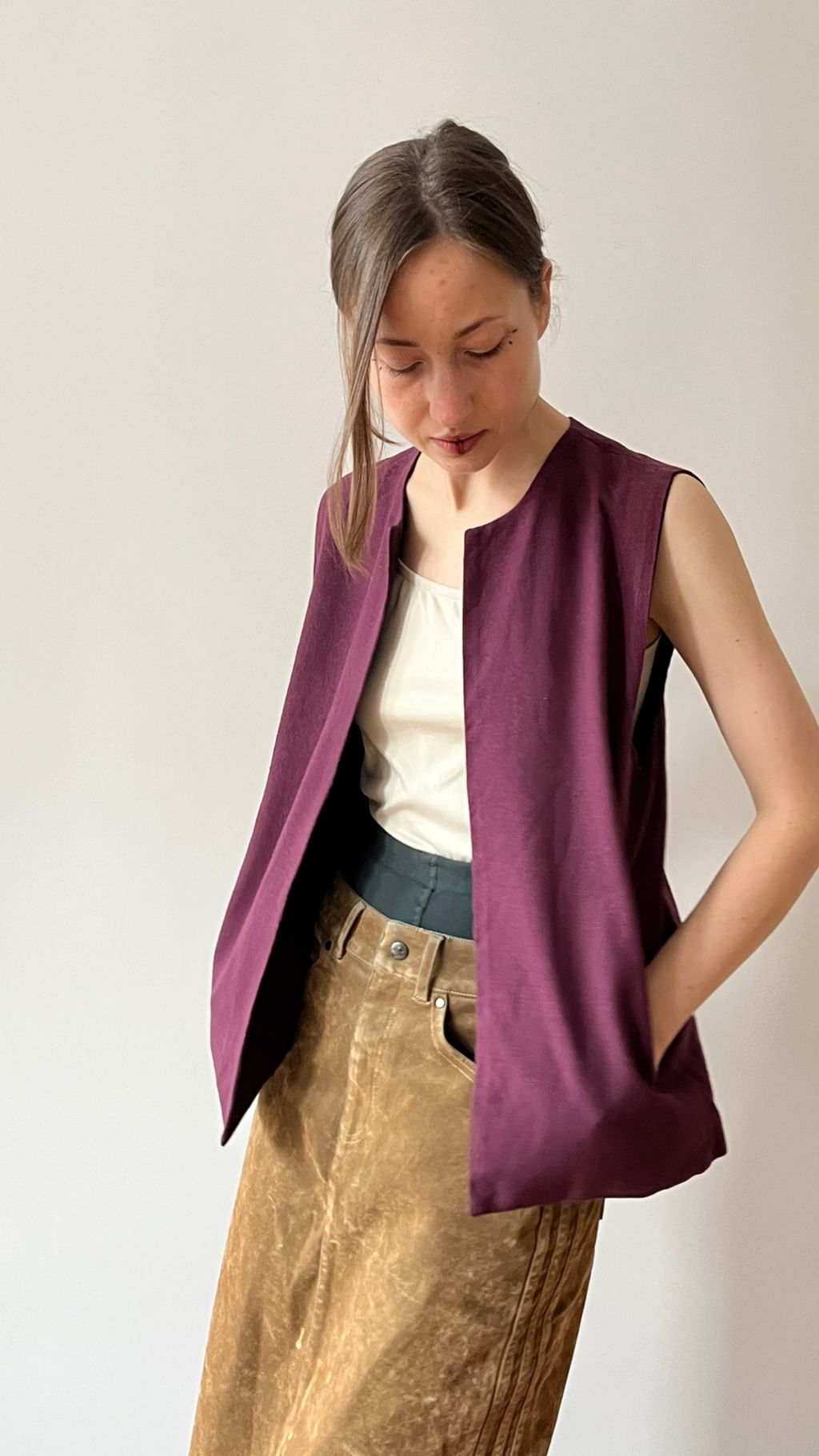 Kamizelka bawełniana fiolet