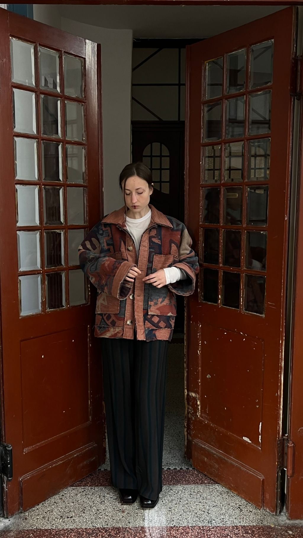 Kurtka z koca vintage