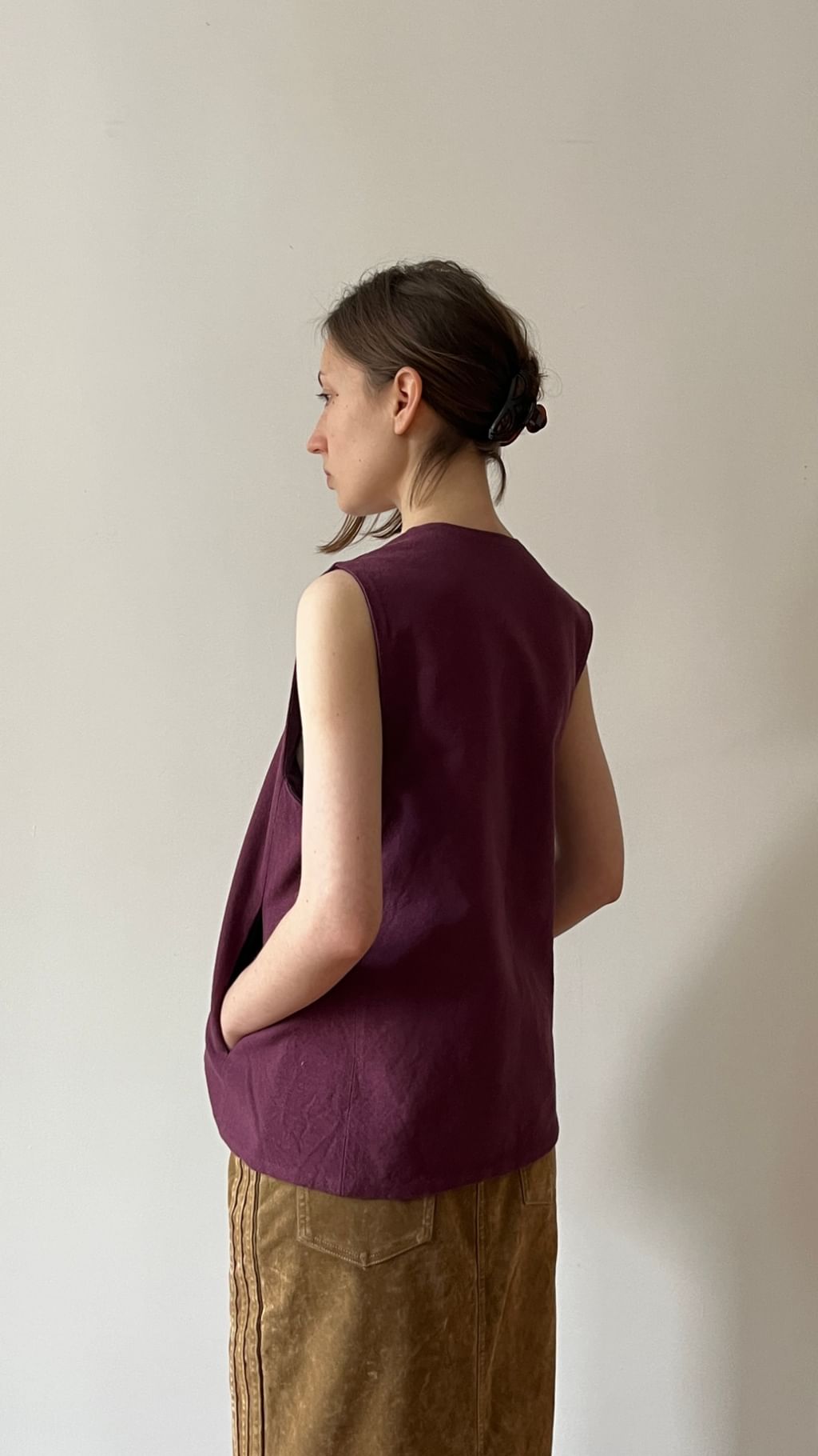 Kamizelka bawełniana fiolet